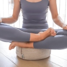 Buckwheat Husk Pouf and Meditation Cushion, (Grey) 90x80x6