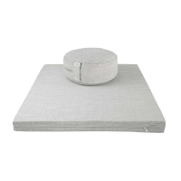 Buckwheat Husk Pouf and Meditation Cushion, (Grey) 90x80x6