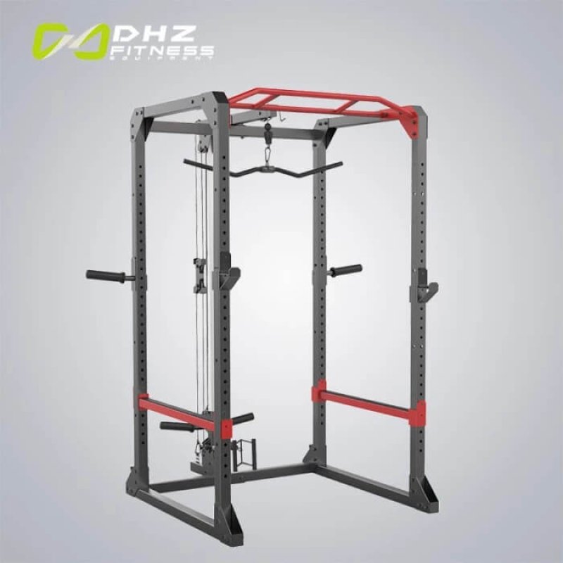 DHZ Fitness HOME Combined Squat Rack frame pearlblack, green with cable pull