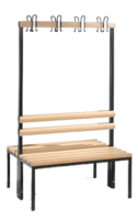 Double-sided bench with coat rack, width 1000 mm Double-sided bench with coat rack, width 1000 mm