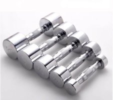 Gravity R Chrome Steel Dumbbell Set, 1 - 10 kg, 10 pairs