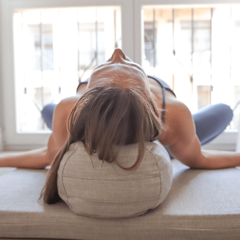Buckwheat Husk Pouf and Meditation Cushion, (Grey) 90x80x6