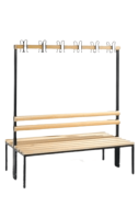 Double-sided bench with coat rack, width 1500 mm Double-sided bench with coat rack, width 1500 mm